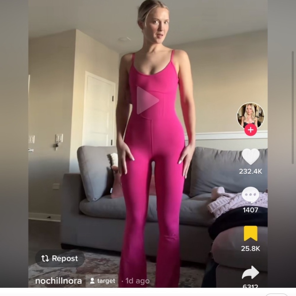 🔖 JOYLAB Women's Flare Long Bodysuit - JoyLab PINK